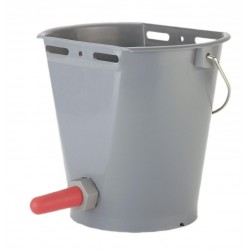 Seau à tétine pour veau en plastique gris 8L complet - KERBL