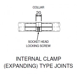 Joint interne pour main courante en tube galvanisé 1"
