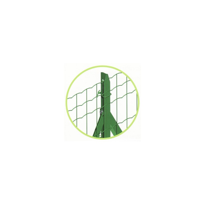 Piquet De Clôture Simple T Vert 2m - Section 30x30mm Plastifié - Filiac Pour Panneaux De Clôture