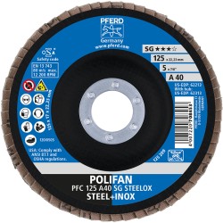 Lot De 10 Disques à Lamelles PFERD Polifan 125mm Z60 - X-LOCK - Pour Meuleuse D'angle, Coupe Agressive Et Longue Durée De Vie